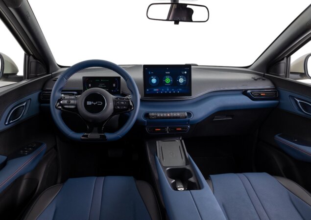 Parte interna do BYD Dolphin Mini