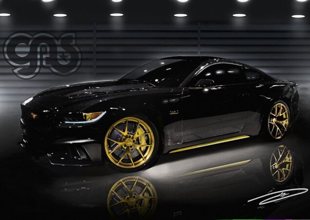 O Ford Mustang preparado pela Galpin Auto Sports possui compressor de ar banhado a ouro e motor de 735 cv de potência