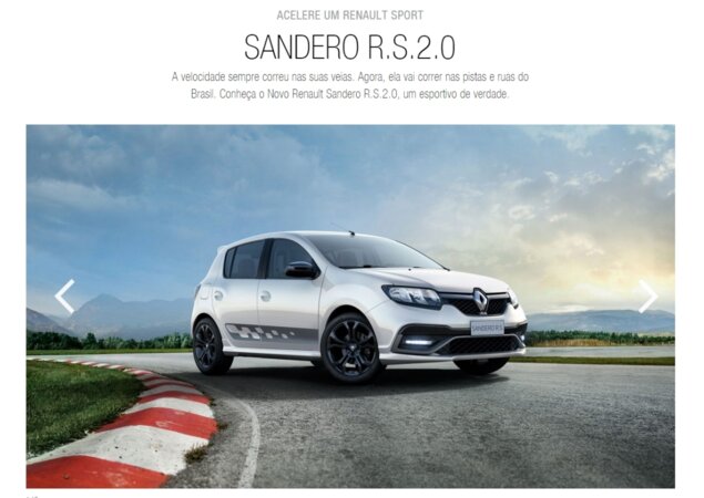 O novo Sandero R.S. (foto) chega ao Brasil ainda neste ano