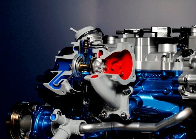 Detalhe do novo motor
